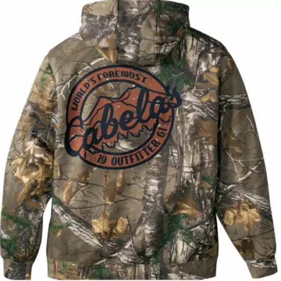 New Men's Cabela's Back Logo Hoodie Realtree Xtra Size Large