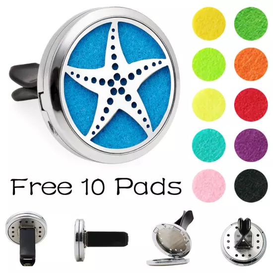 Car Diffuser Vent Clip Air Freshener Essential Oil Aroma diffuser Locket 10Pads 