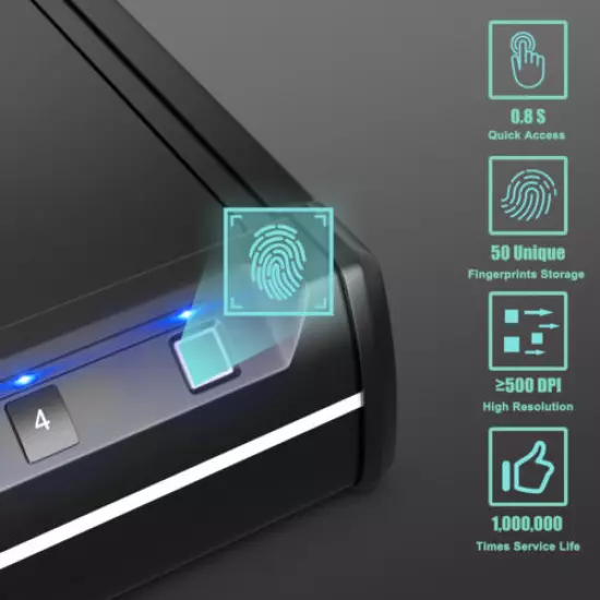 Costway Safety Gun Box Dual Firearm Safety Device w/ Biometric Fingerprint Lock