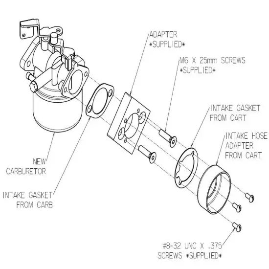 Columbia Parcar carburetor air cleaner adapter