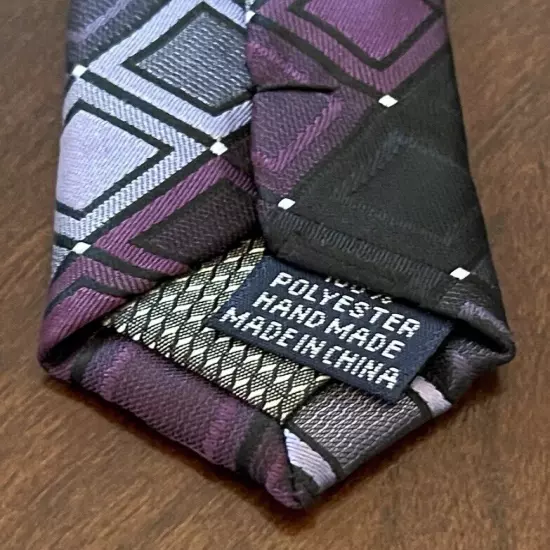 Croft & Barrow Purple Hand Made 100% Polyester Men’s Neck Tie Made In China