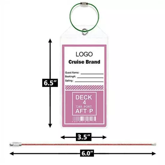 *REUSABLE* Waterproof PVC Luggage Tag/eTag Holders *FITS ALL MAJOR CRUISE LINES*