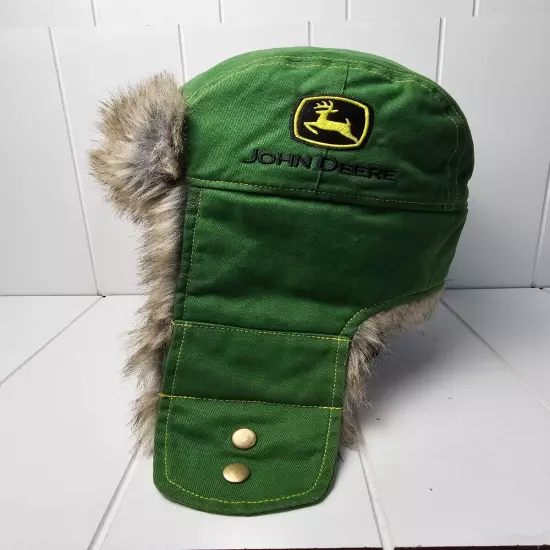 Green John Deere Trapper Winter Hat