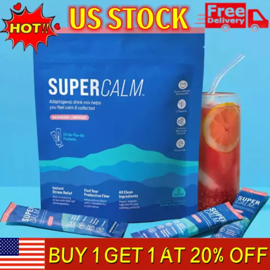 Supercalm Powdered Drink Mix Supplements for Relaxation & Focus No Sugar Non GMO