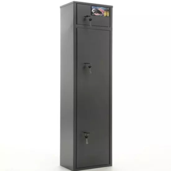 Buffalo 1520 Two Doors Gun Rifle Metal Security Cabinet Safe w/Separate Lock Box