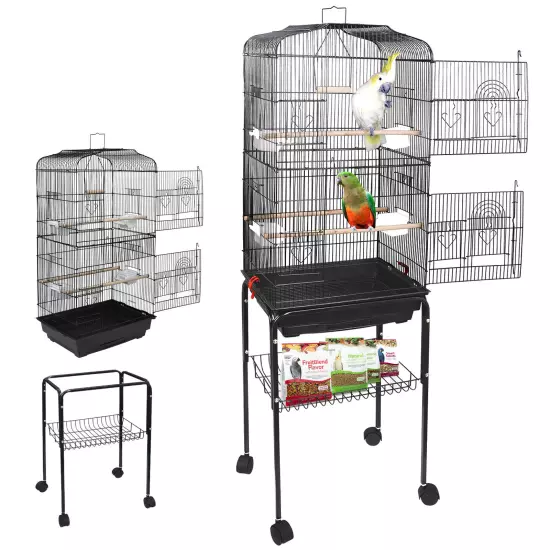 Durable Steel Bird Cage Multiple Sizes Best Place for Birds Large Parrot Cage