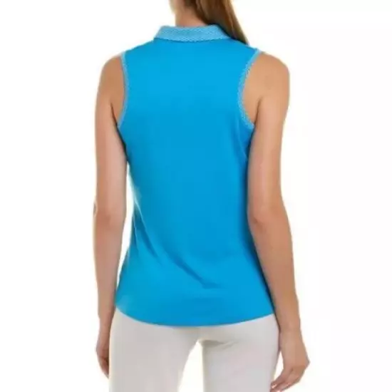 New Nike Golf Women's Size S Dry Textured Sleeveless Golf Polo Blue 884843-482 