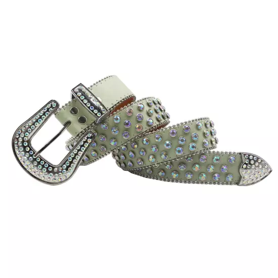 Y2k Cowboy Crystal Fashion Diamond Studded Belt Rhinestones Belt For Jean Belts