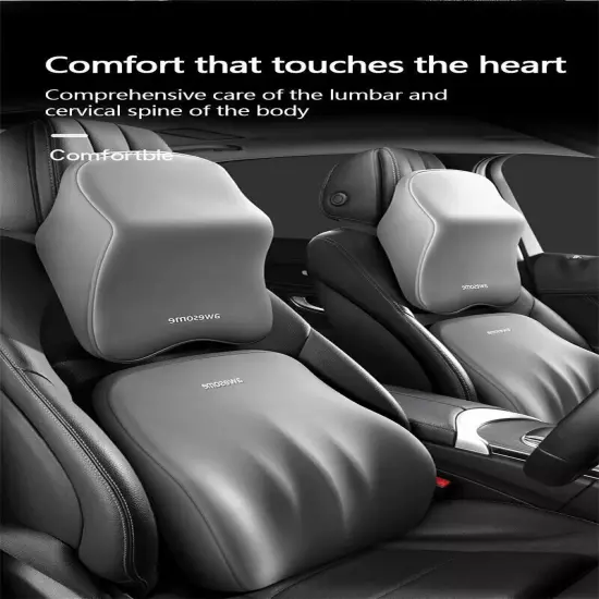 Car Lumbar Back Support Universal Headrest Neck Pillow Lumbar Car Seat Cushion