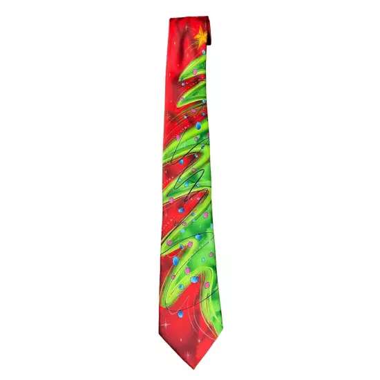 J. Garcia Scales 68 Neck Tie Men Red Christmas Tree