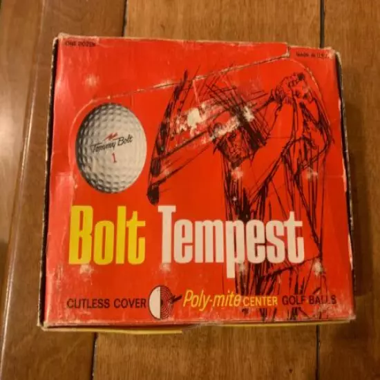 Ram Bolt Tempest VINTAGE BOX OF GOLF BALLS 1 DOZEN Cutless Cover Unused 1965