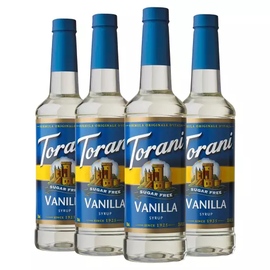 Torani Sugar Free Syrup Vanilla 25.4 Ounces Pack of 4