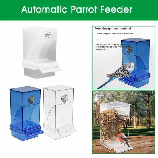 No Mess Bird Feeders Automatic Parrot Feeder Drinker Supply % Container Pet X9W8