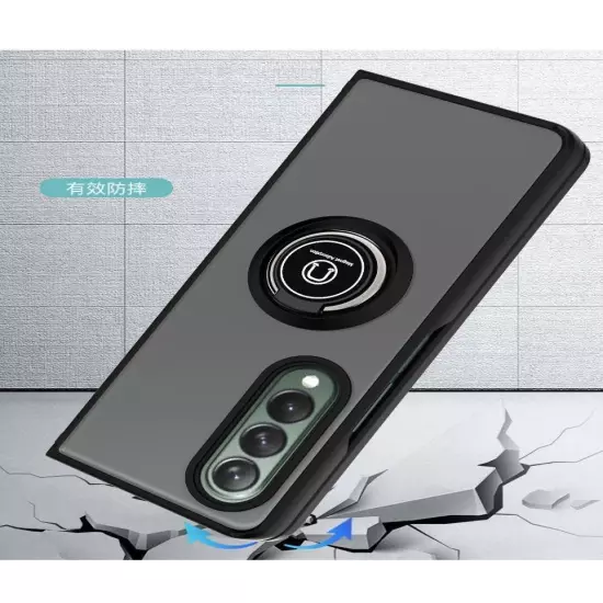 For Samsung Galaxy Z Fold 6 5G Ring Hard Case Magnetic Metal Kickstand Clear New