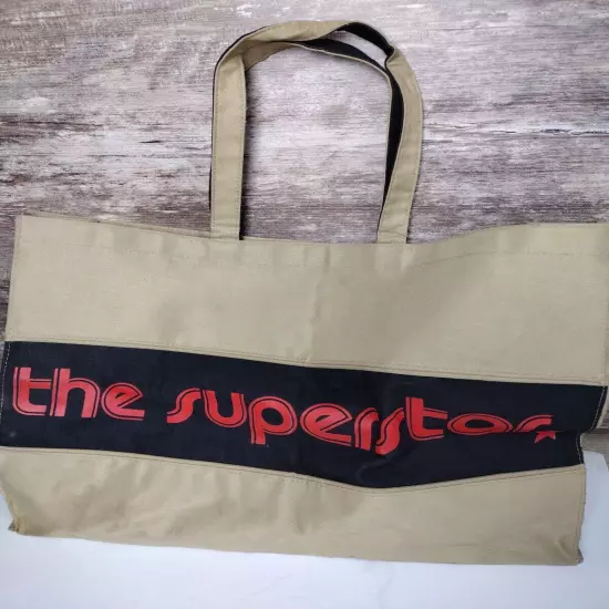 Ralfeaux Canvas Tote Shopping Travel Bag Beige Cream "The Superstar" Vtg