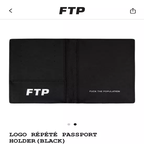 FTP Logo Répété Passport Holder (Black)