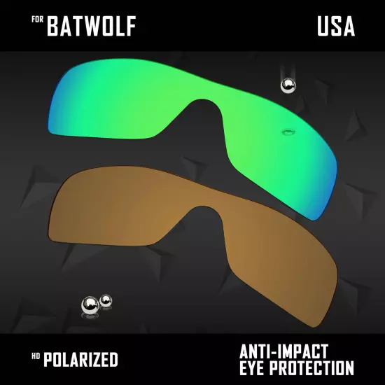 Anti Scratch Polarized Replacement Lenses for-Oakley Batwolf OO9101 Options