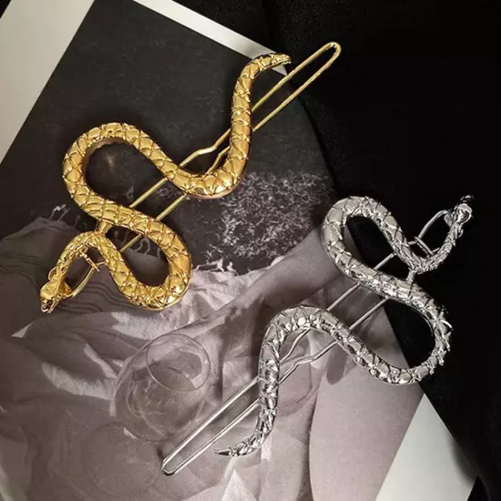 Silvery Snake Hairpin for Woman Gold/Silver Color Metal Snake Hair M4M4 ξ{