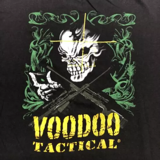 Voodoo Tactical T Shirt Tactical Skull Size Large Men's Black Yellow Logo