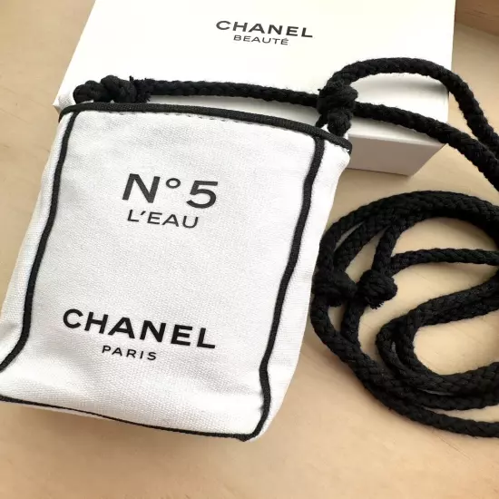 Chanel Beauty No 5 L’eau Canvas Mini Pouch With Adjustable Strap