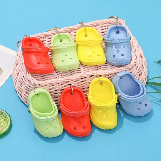 Color Slipper Keychain Shoes Keyring Backpack Sandal Crocs Funny Pendant Mini