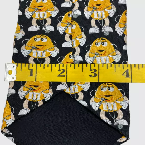 M&M's Doctor Repeat Blue Yellow Novelty Candy Vintage Silk Necktie Tie 4" x 57"