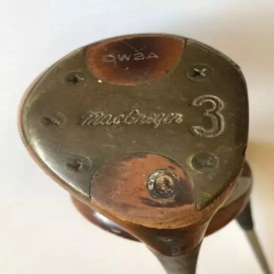 Vtg Persimmon MacGregor MT Tourney OW2A Woods 1, 3, 4, 5 Golf Clubs Steel Shafts