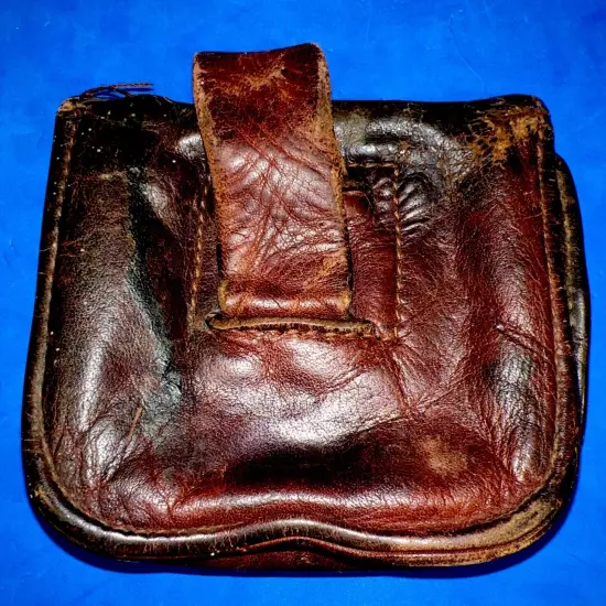 Vintage Rare 5” X 5” Eureka Brown Leather Belt Pouch Hand Crafted