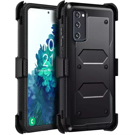 For Samsung Galaxy S20 FE 5G Shockproof Phone Case Cover w/ Belt Clip Holster