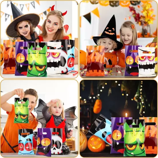 Hotop 150 Pieces Halloween Plastic Goodie Bags Trick or Treat Candy Bags... 