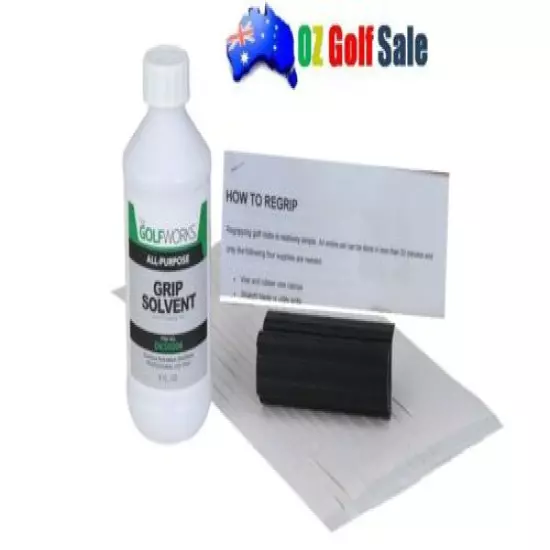 GolfWorks Professional Golf Club Re-Grip Kit -Tape, Solvent, Clamp, Instruction