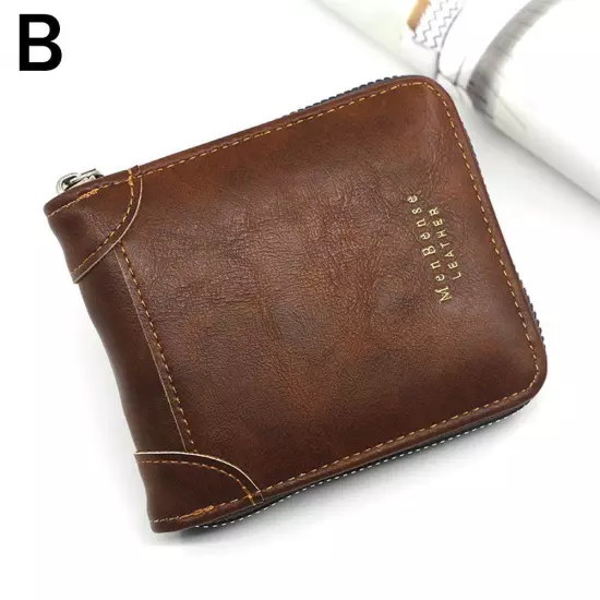 New Men's Wallet Fashion Large Capacity Vintage Men's Zip Money Clip^