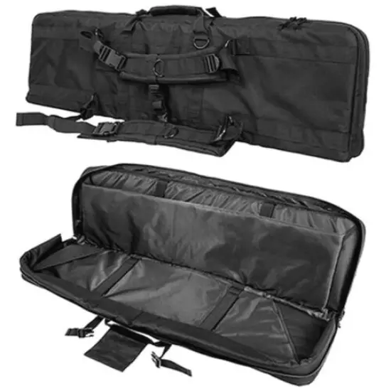 VISM Double Carbine Case 36" Dual Rifle Range Bag Shooting Hunting Tactical BLK-