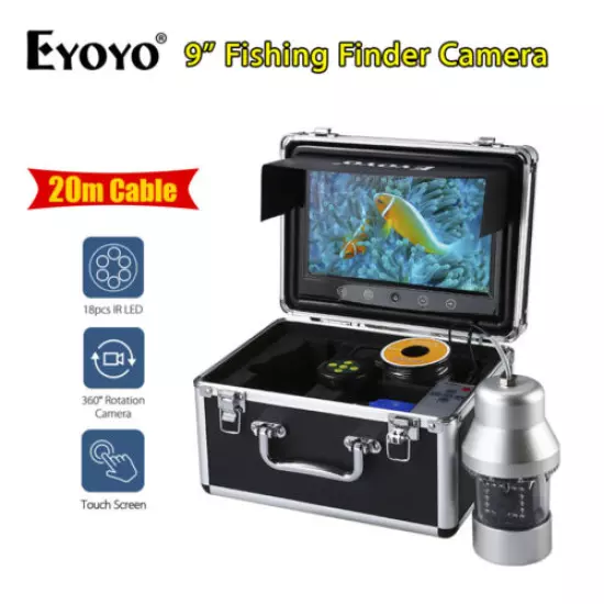 EYOYO 9" 360° 30M Fishfinder Underwater Breeding Monitoring Camera Night Vision!