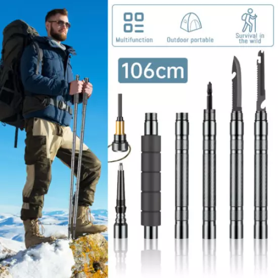 45L Military Tactical Backpack |Trekking Poles Survival Kit | 2Pc LED Flashlight