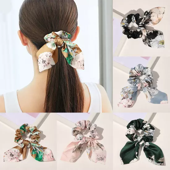 Rabbit Ears Hair Scrunchies Elastic Knotted Bow Cute Hair Rope Ties Band Rings