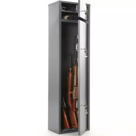 Buffalo 1520 Two Doors Gun Rifle Metal Security Cabinet Safe w/Separate Lock Box