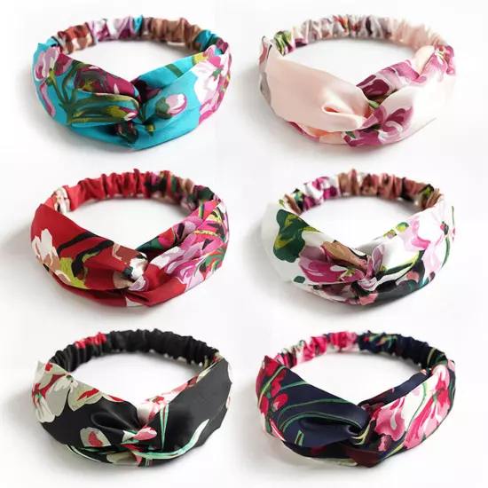 New Boho Satin Twist Knot Headband Elastic Wrap Turban Hair Band Hairband Sport"