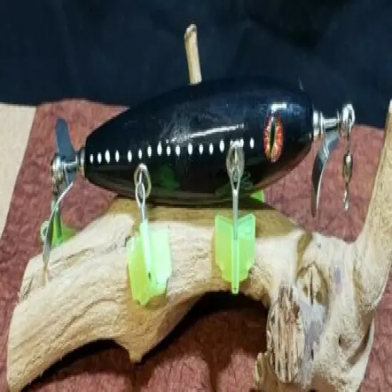 4.5 inch Custom Handmade wooded chopper topwater lure(Midnight Stalker)