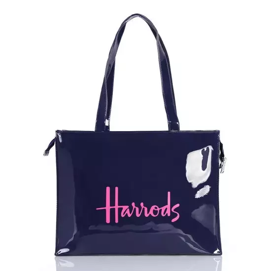 Women PVC Waterproof Shopping Storage Harrods London Shoulder Bag Large Handbags