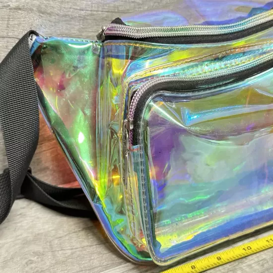 Wododo Women’s Fanny Pack Clear Iridescent Belt Wallet Concert￼