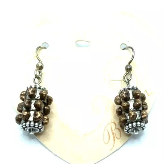 Brighton Twist Twinkle + 6 Art & Soul Bronze Mini Hearts Thin Beads Earrings NWT