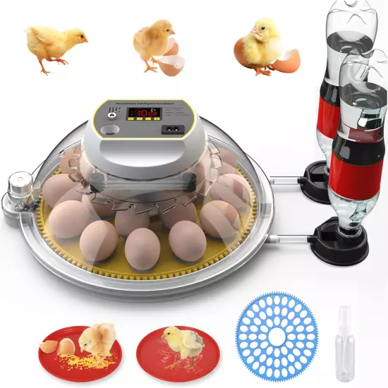 Incubators for Hatching Eggs, 18-60 Eggs Incubator with Automatic Egg Turning an