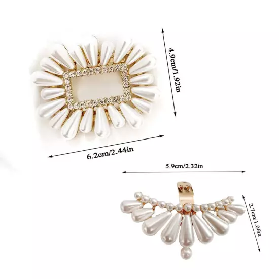 Pearl Shoe Clips Crystal Pearls Charm Buckle Charms Jewelry Shoes Buckles 1Pc