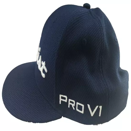 Titleist Pro V1 FJ FootJoy Logo Men's Golf Hat One Size Snapback Cap Navy Blue