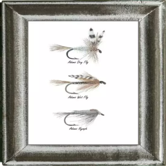 Adams 3 Fly Print, Dry, wet fly, nymph fly, fisherman gift, fly fishing gift, 