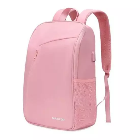  Water Resistant Laptop Backpacks with USB Charging Port Durable Business Pink