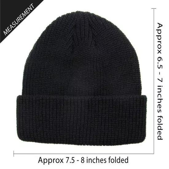 Warm Winter Knit Cuff Beanie Cap Fisherman Watch Cap Daily Ski Hat Skully