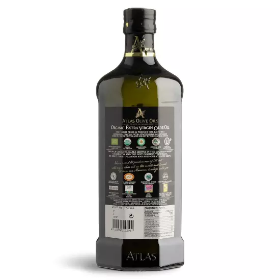 Atlas 750 Ml Organic Cold Press Extra Virgin Olive Oil with Polyphenol Rich f...