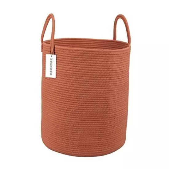 Cotton Rope Laundry Basket Hamper for Clothes Woven Storage Regular rustic